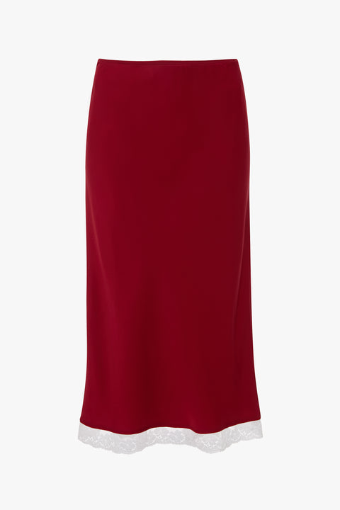 Lace Trim Slip Skirt