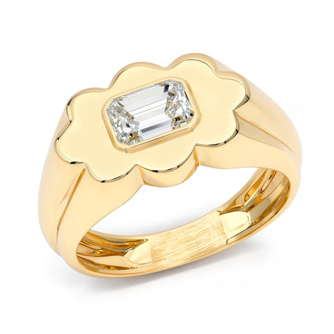 Emerald Cut Pinky Ring