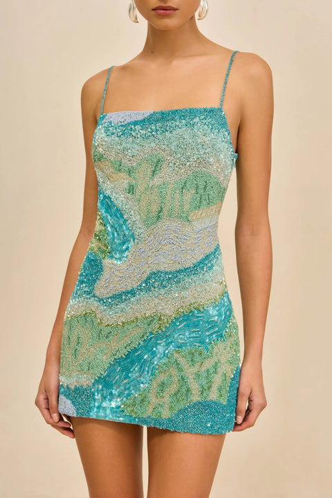 Bebe Dress Landscape Print
