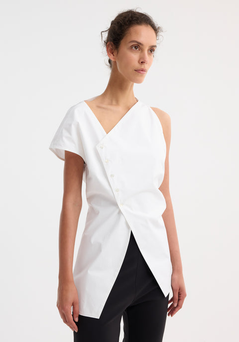 Asymmetrical Poplin Top