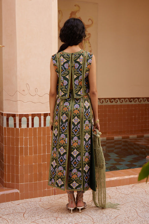 Osaria Paneled Midi Skirt