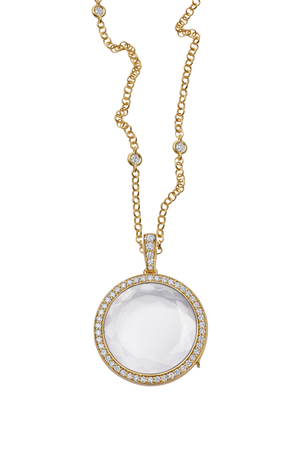 Helios Diamond Locket Diamond Short Chain Necklace