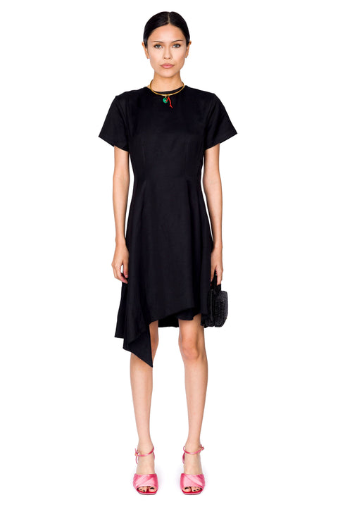 Linen Satin Structured T-Shirt Dress Style