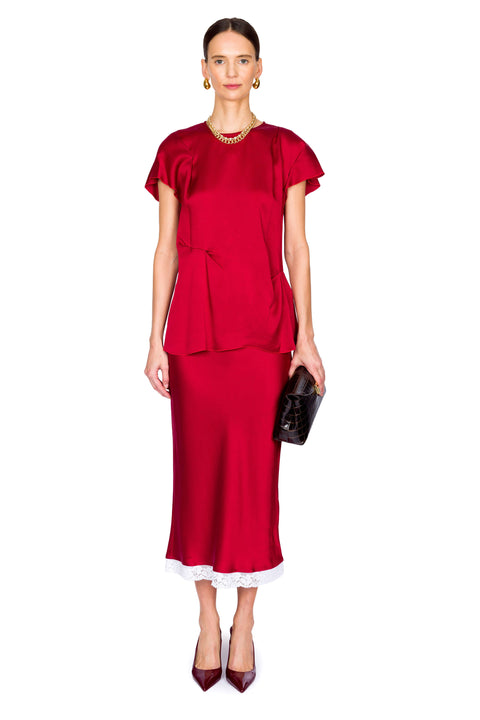 Lace Trim Slip Skirt