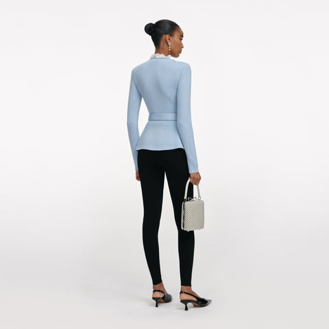 Blue Crystal Trim Cardigan