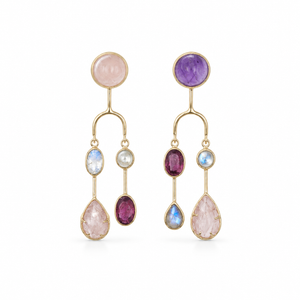 Multi-Gemstone Drop Earrings