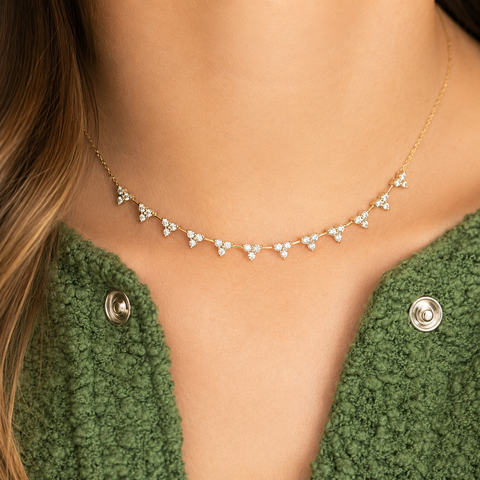 Ava Bea Interval Trio Tennis Necklace