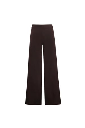 Dark brown wide-leg cropped pants shown flat against a solid white background.