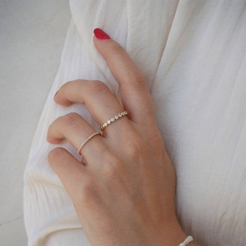 Diamond Bezel Stack Ring .18CT 14K