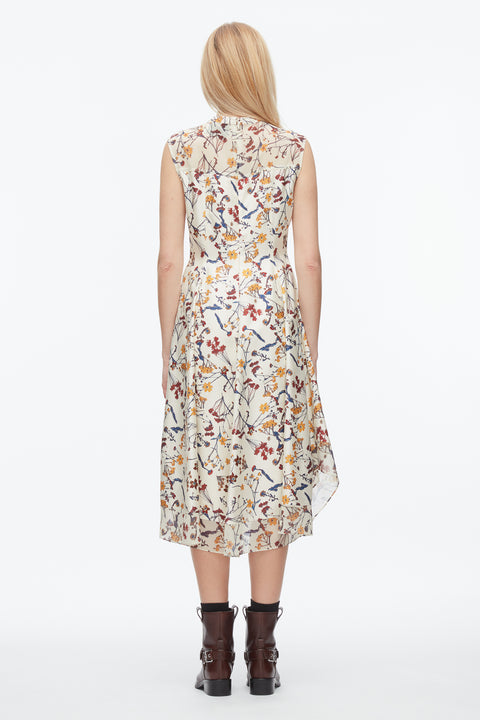 Bliss Floral Sleeveless Dress With Chiffon Hem