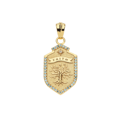 FAITH Shield Pendant Classic Rolo Chain