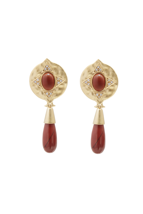 The Hathor Teardrop Earrings Red Jasper