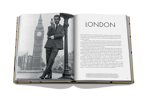 Opened page of James Bond coffee table book titled "Destinations"