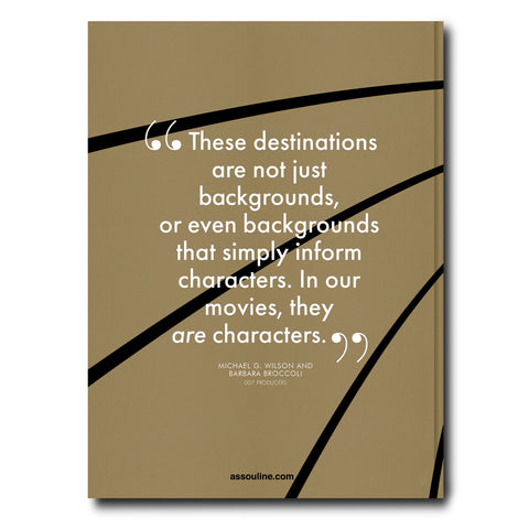 Back cover of James Bond coffee table book titled "Destinations"