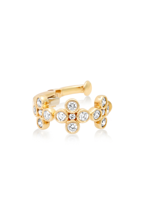 Yellow Gold Small Blossom Ear Cuff