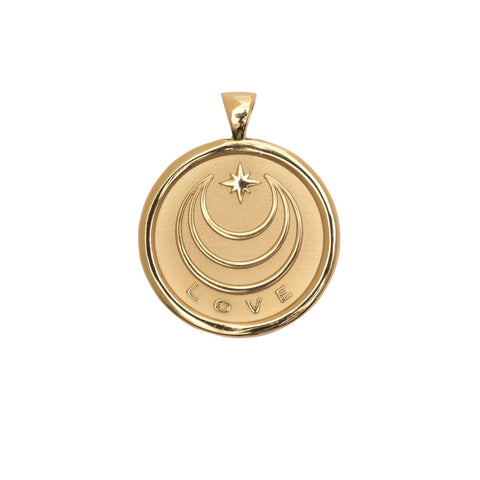 Love Jw Small Pendant Coin on 16-18" Satellite Chain