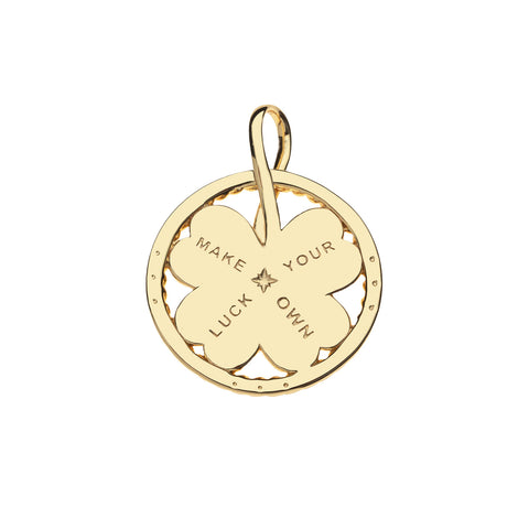 LUCKY Clover Cutout Pendant Coin Necklace