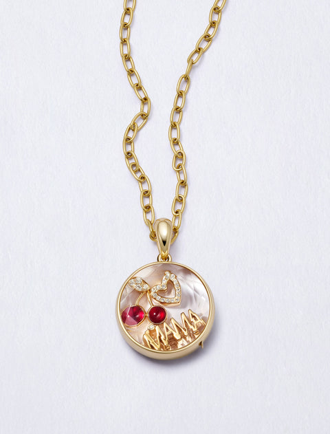 Midi Round Locket Rolo Chain Necklace Set