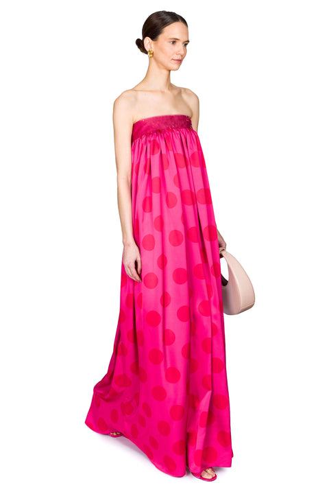 Polka Dot Sequin Strapless Dress