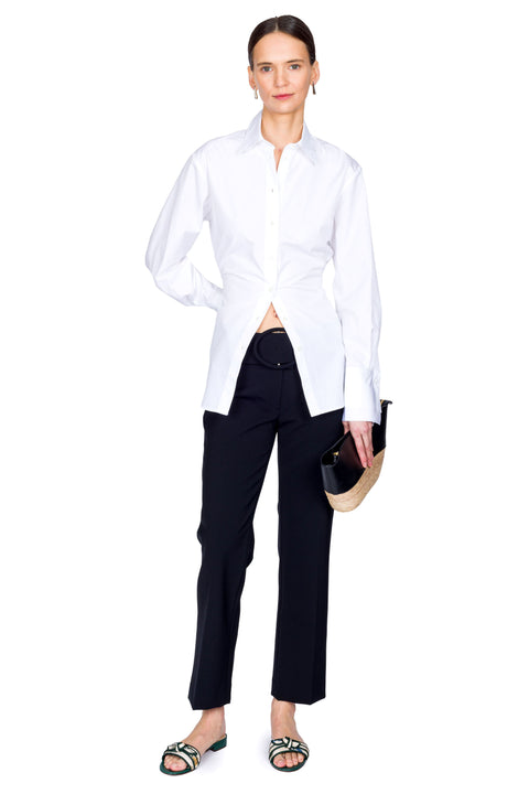 Double Cuff Shaped Poplin Shirt