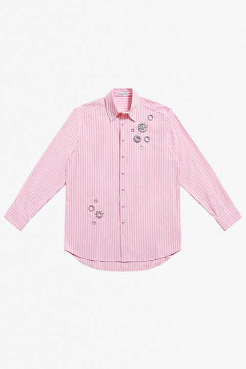 Crystal Grommet Poplin Shirt