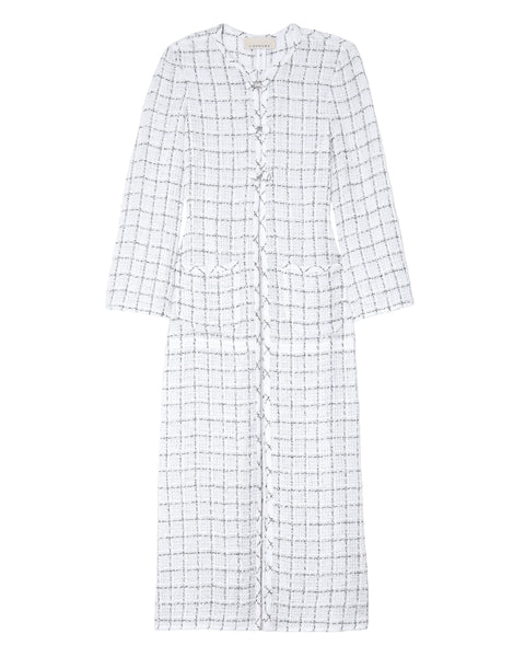 White checkered coat on a white background