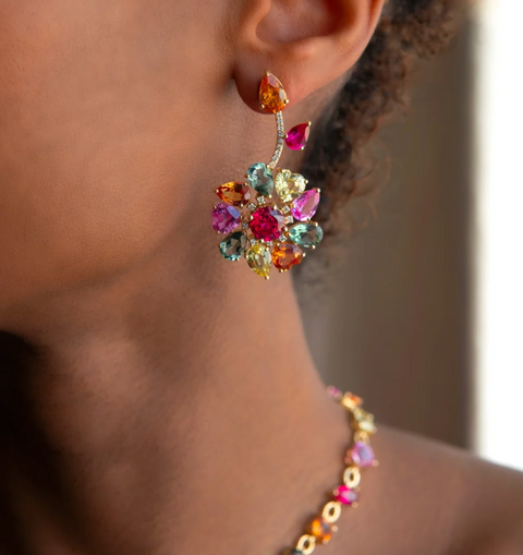 Autumn Flower and Leaf Mismatch Earrings