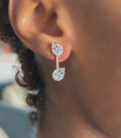 Le Cercle Illusion Pear Shaped Double Earrings