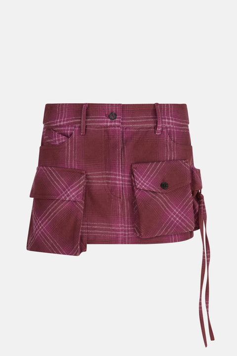 Mini Cargo Plaid Skirt