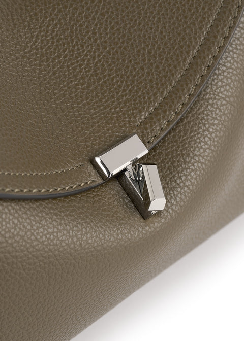 T-Lock Grained Leather Clutch