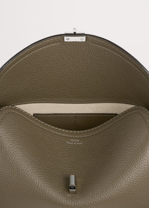 T-Lock Grained Leather Clutch