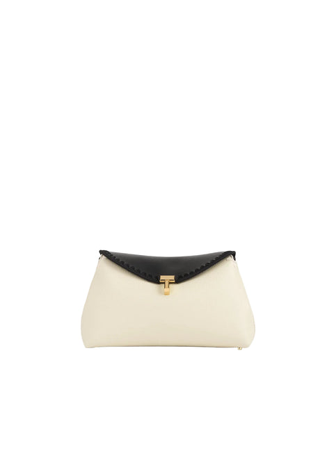 T-Lock Embroidered Leather Clutch