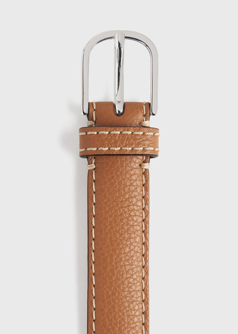 Slim Grained Leather Trouser Belt