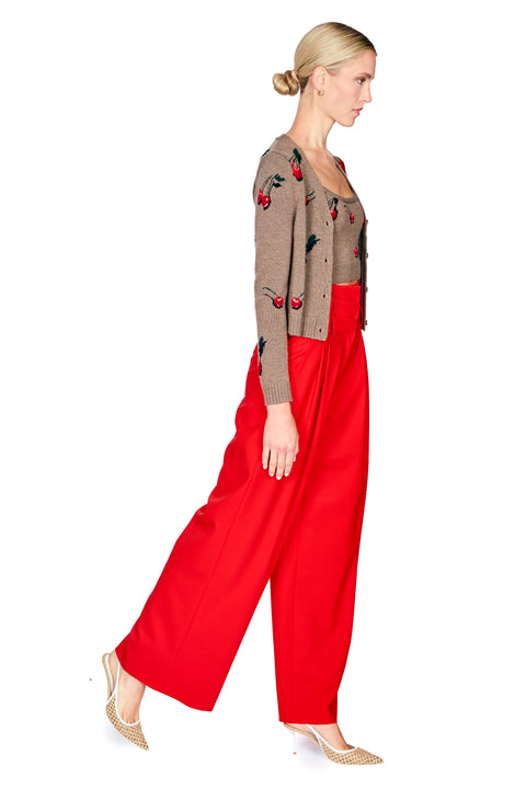 Cropped Cherry Cardigan Set