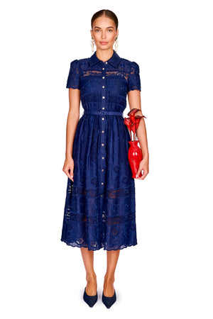 Ramie Collared Midi Dress