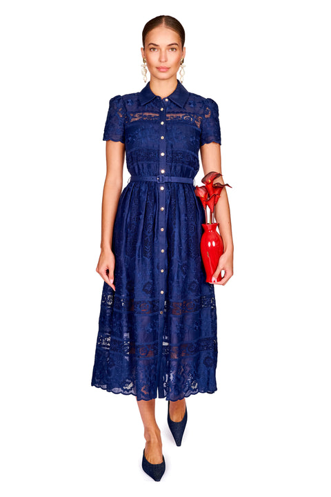 Ramie Collared Midi Dress