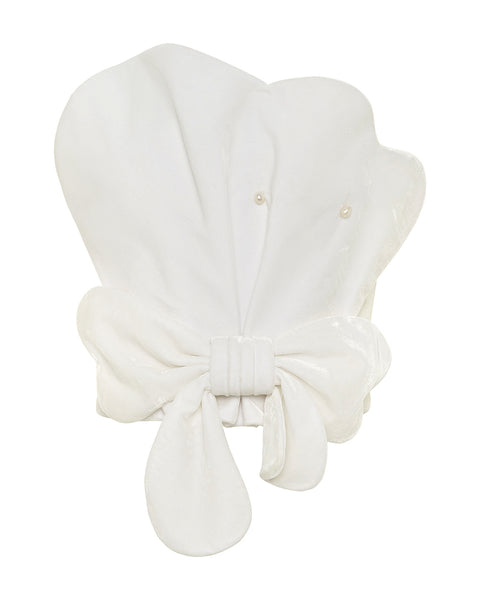 White knotted bustier top on a white background