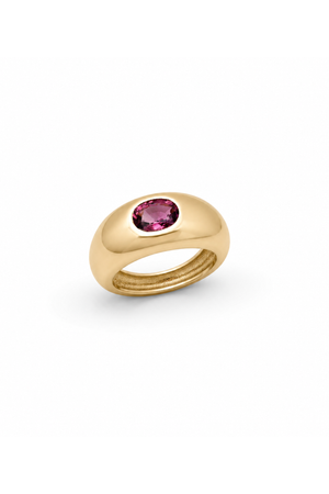 Pink Tourmaline Gypsy Ring