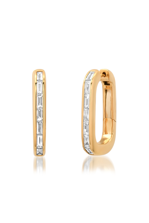Baguette Rectangle Hoops