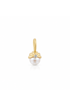 Pearl And Diamond Scallop Pendant