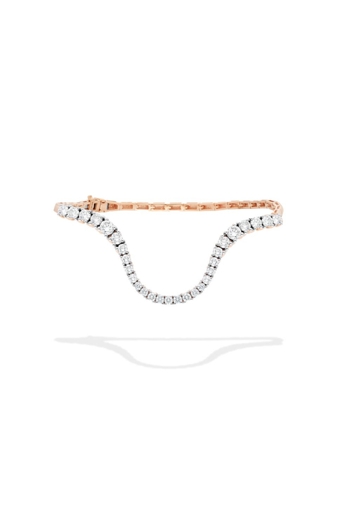 Half Pavé Radiant Rose Gold Bracelet