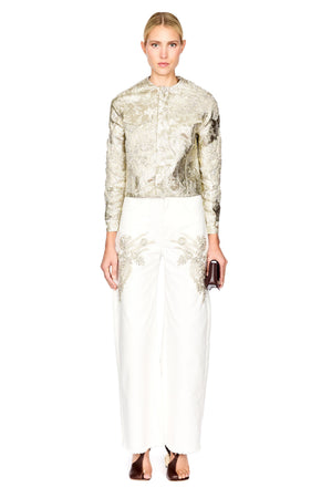 Brocade Embellished Slim Fitted Jacket