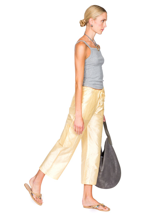 The Taffeta Gingham Drawstring Cargo Pant