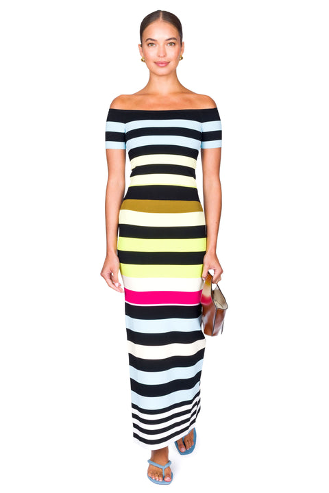 Striped Bodycon Off the Shoulder Top