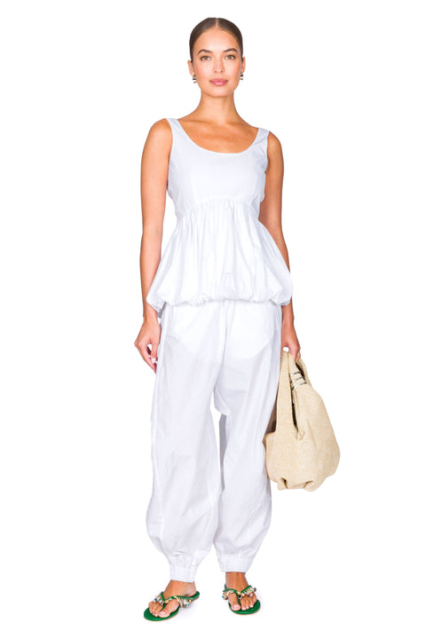 Volume Crushed Cotton Trousers