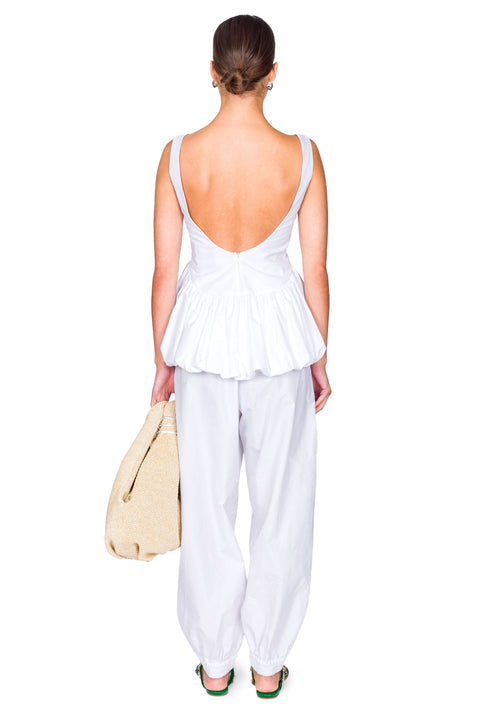 Volume Crushed Cotton Trousers