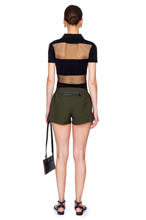 Striped Sheer Polo Top