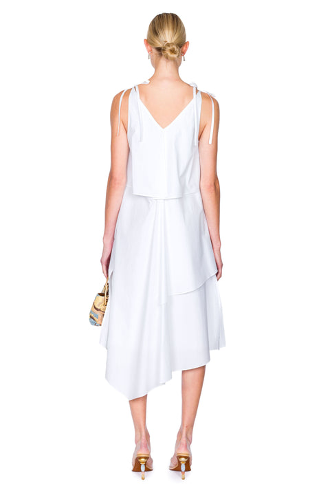 Layered Midi Dress With Floral Applique