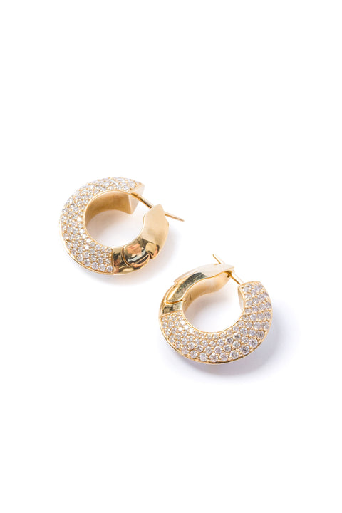 Eclipse Earrings Mother Of Pearl And Diamond Huggies