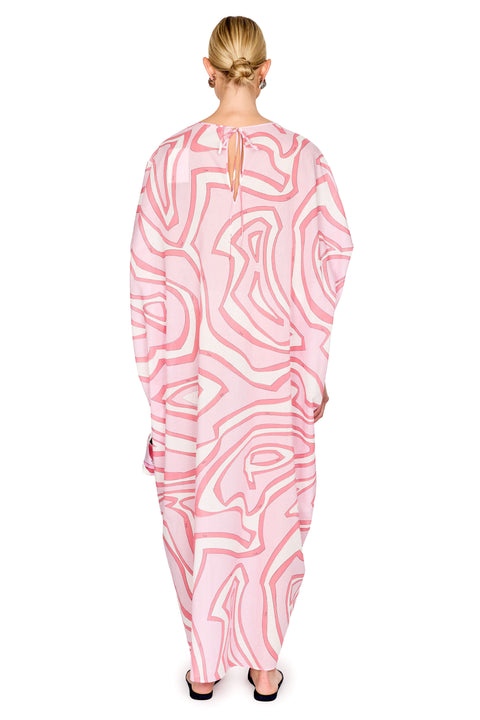 Labirinto Print Cotton Muslin Caftano